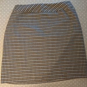 Talbots wool blend houndstooth straight skirt